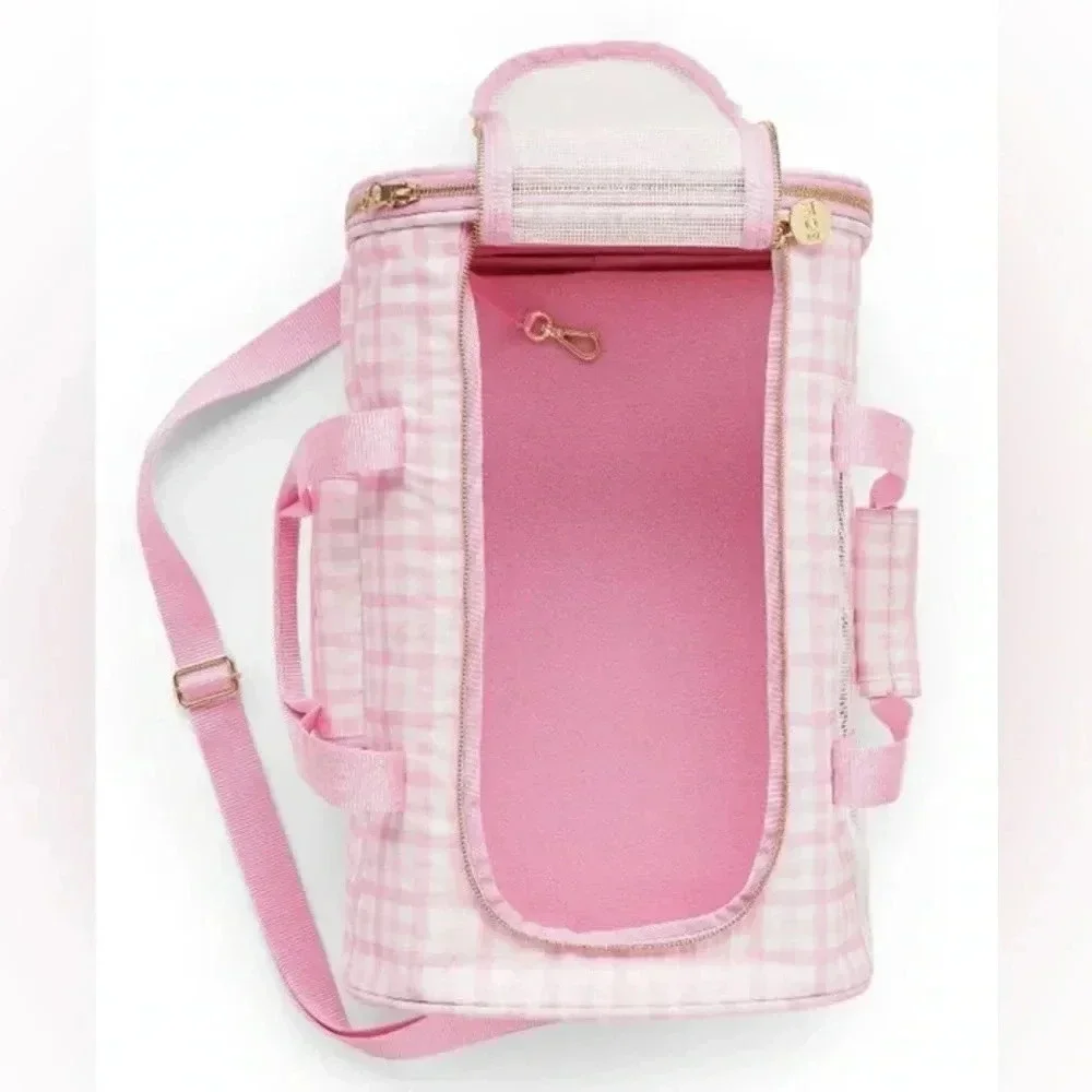 Stoney Clover x Target dog carrier pink gingham leash hook shoulder strap